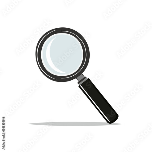 Magnifying glass on a solid black background ideal for investigation and searching.
