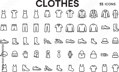 a set of clothes line icons