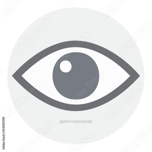 Eye Icon on White Circle, Vision and Perception Theme