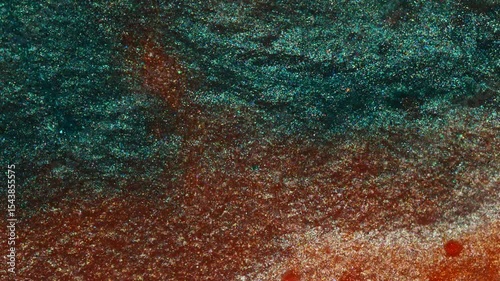 Teal and rust pigment blend with shimmer