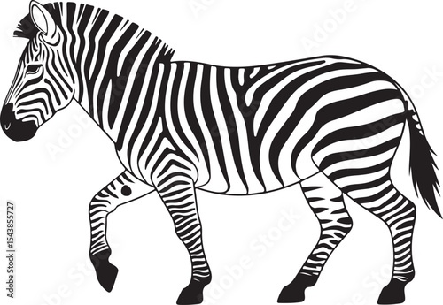 Zebra Silhouette Vector Illustration of African Wildlife Animal Art