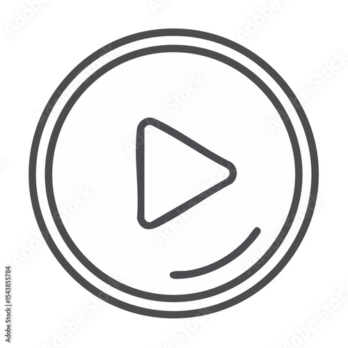 Play button icon in a circle symbol for media player simple design graphic interface