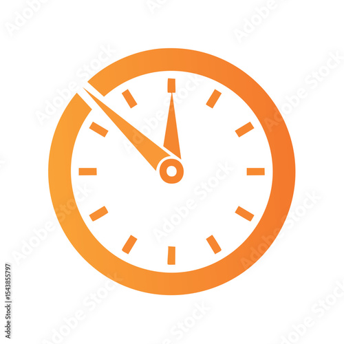 Modern Clock Icon Graphic with Gradient Hands and Markers on Black Background Displaying Time Management and Deadlines
