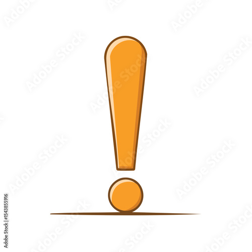 Isolated Orange Exclamation Mark on Black Background for Warning Alert Attention Risk Problem Error Sign