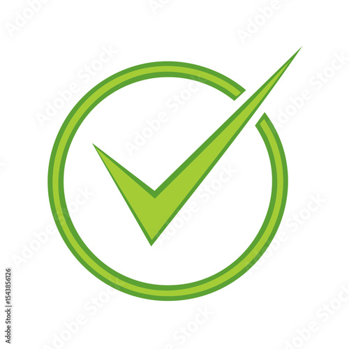 Green Check Mark Symbol within Circle Shape on Black Background Indicates Success Approval or Verification