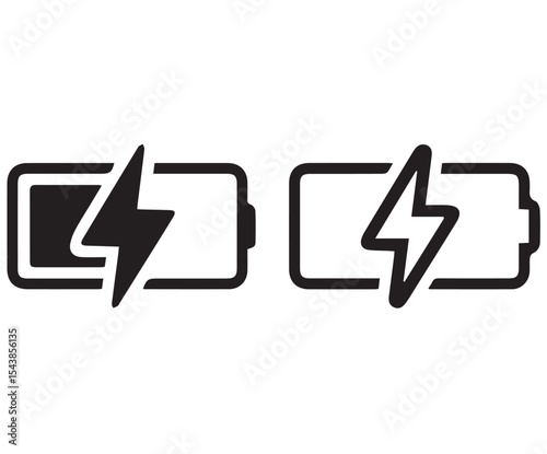 Powering Up: Captivating monochrome image showcasing the icon representing charging and battery status, perfect for design & technology theme.