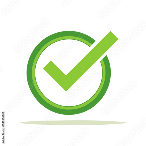 Green Check Mark Circle Symbol Approval Confirmation Tick Graphic Sign Choice Option Selection