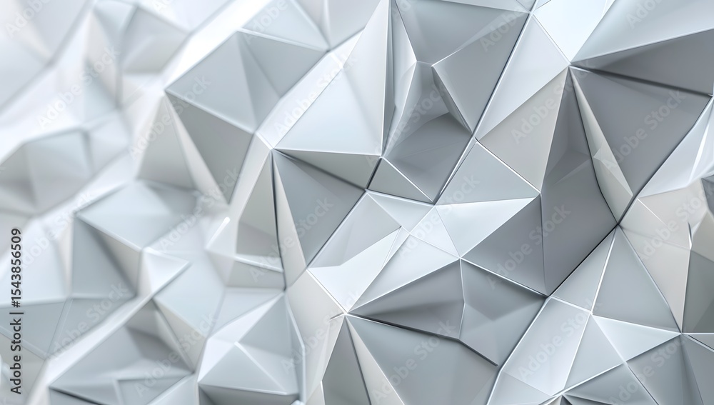 Obraz premium Abstract White Polygonal Geometric Surface - Low Poly Background Texture