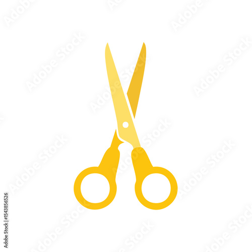 Golden Scissors isolated on black background, for cutting paper or trimming crafts, sleek modern office supply, stationery shop accessory, school, art