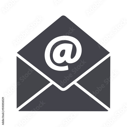 Envelope with At Sign Email Symbol Illustration - Communication Icon