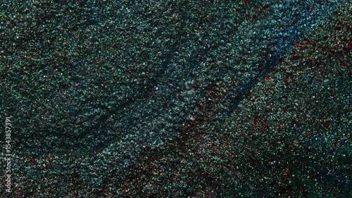 Teal and red glitter liquid motion