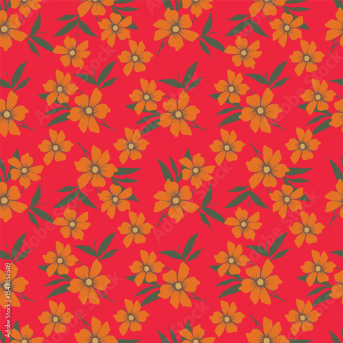 Cute feminine seamless watercolor pattern with little tiny wildflowers, hand drawn