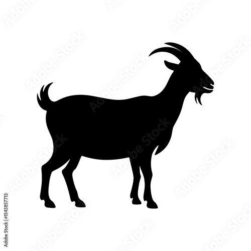 Goat vector silhouette standing pose