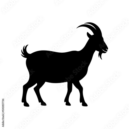 Goat silhouette standing side view