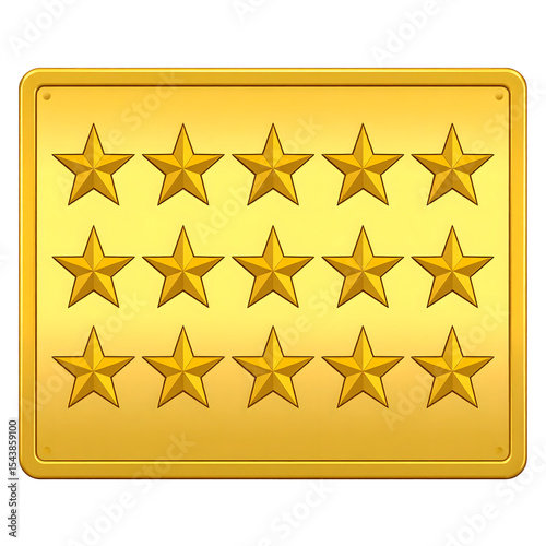 Golden stars rating system review feedback ranking award achievement isolated on  transparent background
