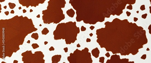 Seamless cowhide pattern; rich brown & white lactic chocolate spots on a textured surface, graphic, texture