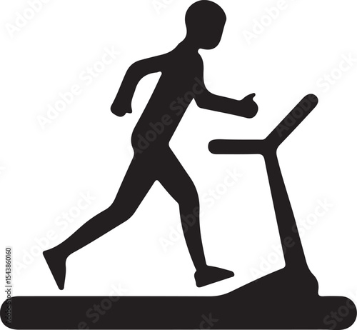 silhouette of a man running on a treadmill