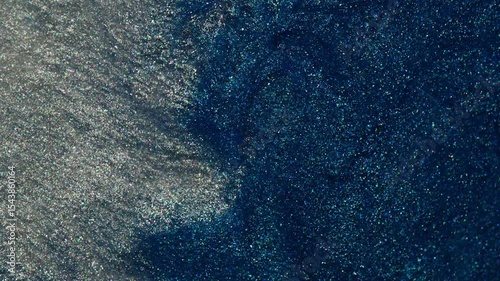 Silver meets blue glitter transition