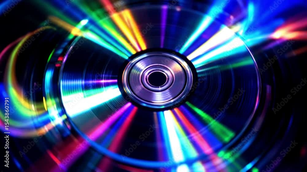 Compact disc on black background technology media storage 4k Animation video