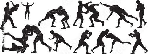 Brazilian Jiu-Jitsu Clipart and Silhouette Vector Collection

