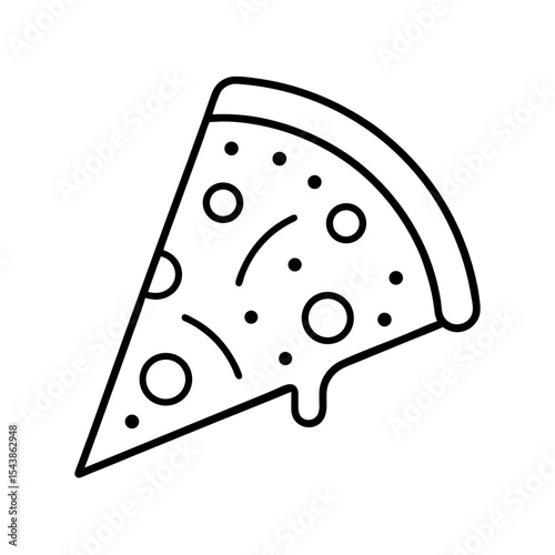 Pizza Slice Line Art Sketch