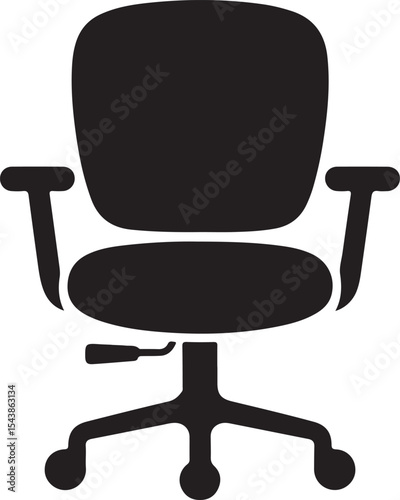 Office Chair Ergonomic Furniture Workplace Comfort Seating Vector Illustration