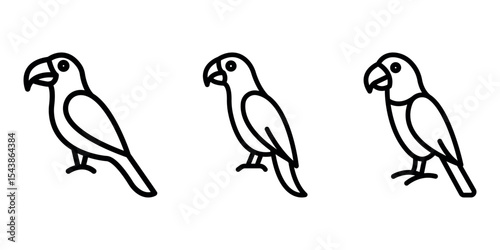 parrot outline or line icon design bundle.