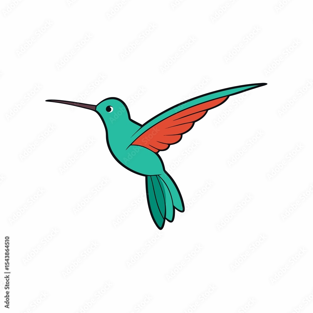 Obraz premium Hummingbird cartoon illustration isolated on white background