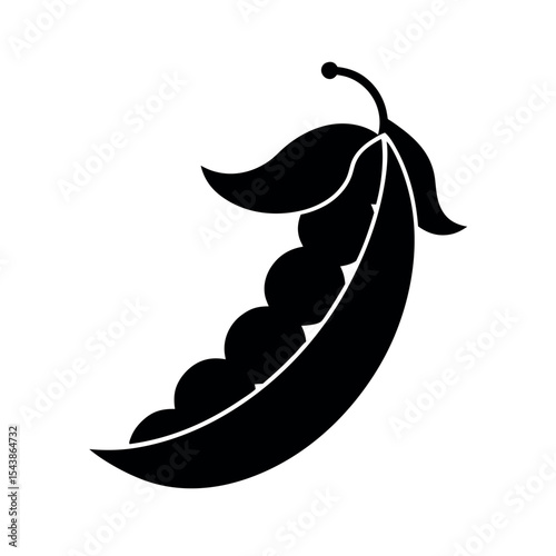 Peas Black Vector Silhouette Art