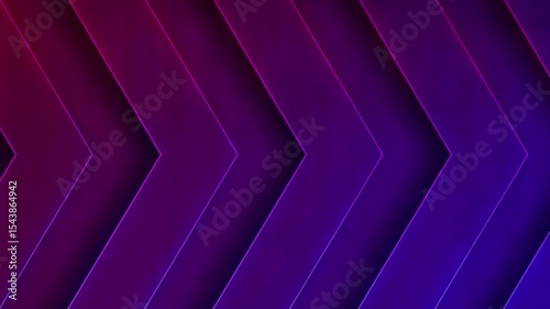 Dynamic abstract animated arrows with purple and blue gradient background design