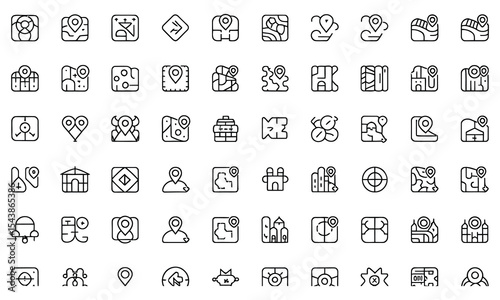 Collection of location and map icons