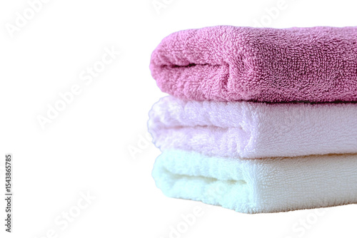 Soft cotton towel neatly folded stack