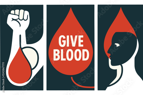 Inspiring blood donation visual, highlighting the act of giving blood through minimalist art.