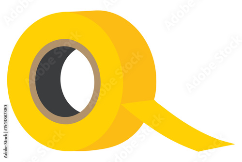 Bright Yellow Adhesive Tape Roll for DIY Projects and Repairs in Construction and Crafting Applications