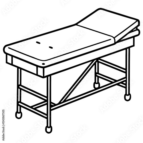 Medical Exam Table Line Art 