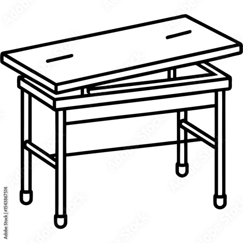 Medical Exam Table Line Art 