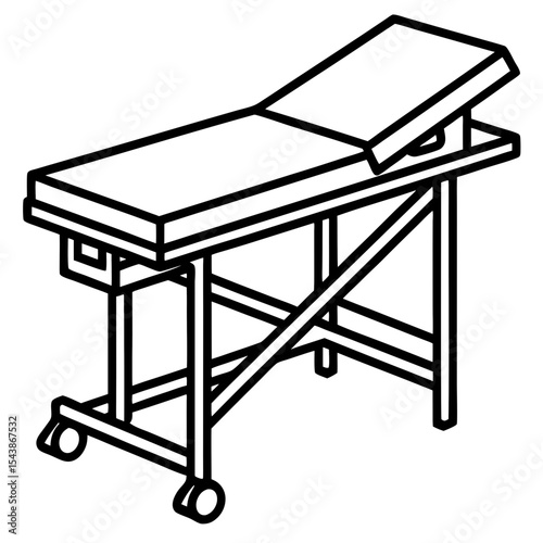 Medical Exam Table Line Art 