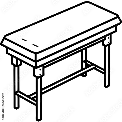 Medical Exam Table Line Art 