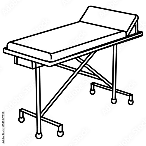 Medical Exam Table Line Art 