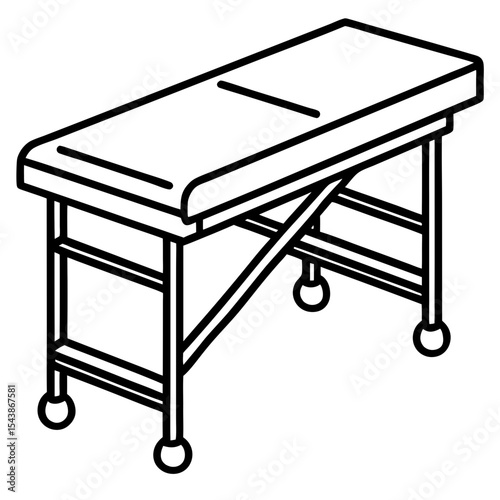 Medical Exam Table Line Art 