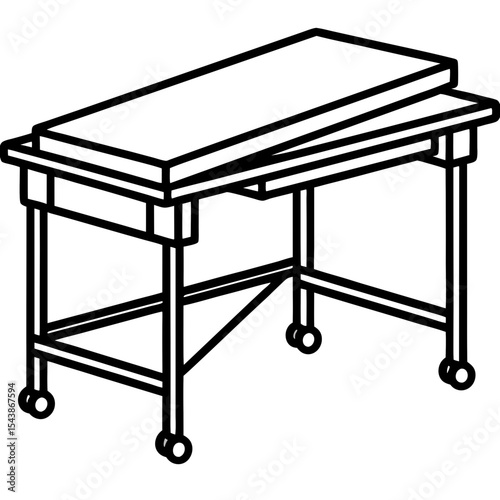 Medical Exam Table Line Art 