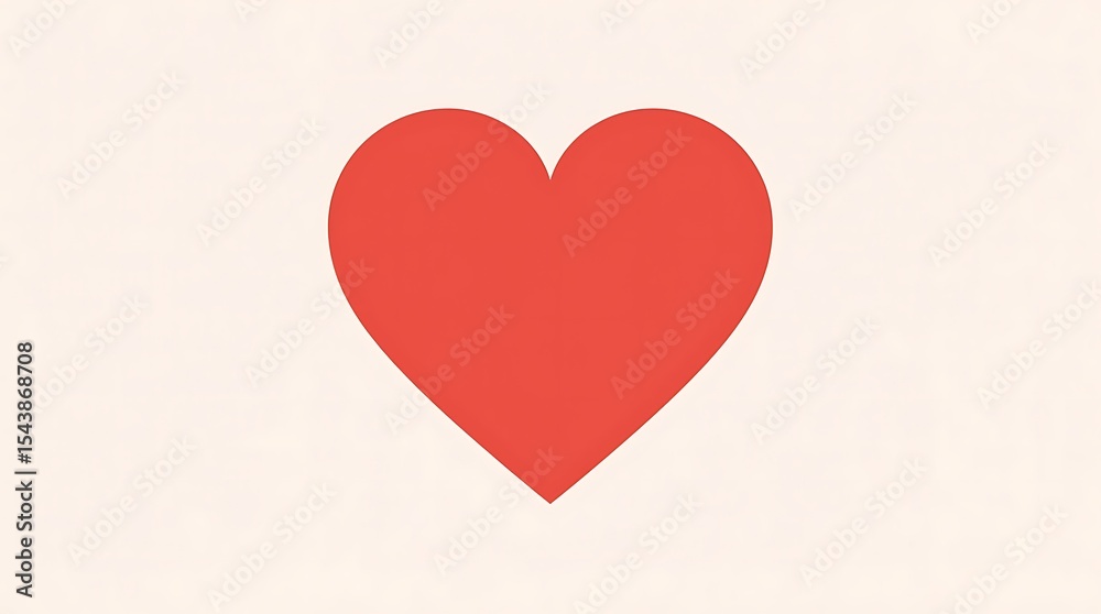Minimalist Heart Icon, Solid Red, Flat Vector Illustration Minimalist Heart Icon, Solid Red, Flat Vector Illustration