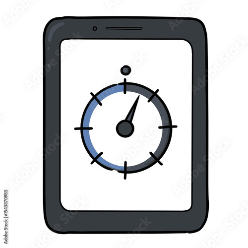 Hand-drawn Tablet Displaying a Simple Timer.