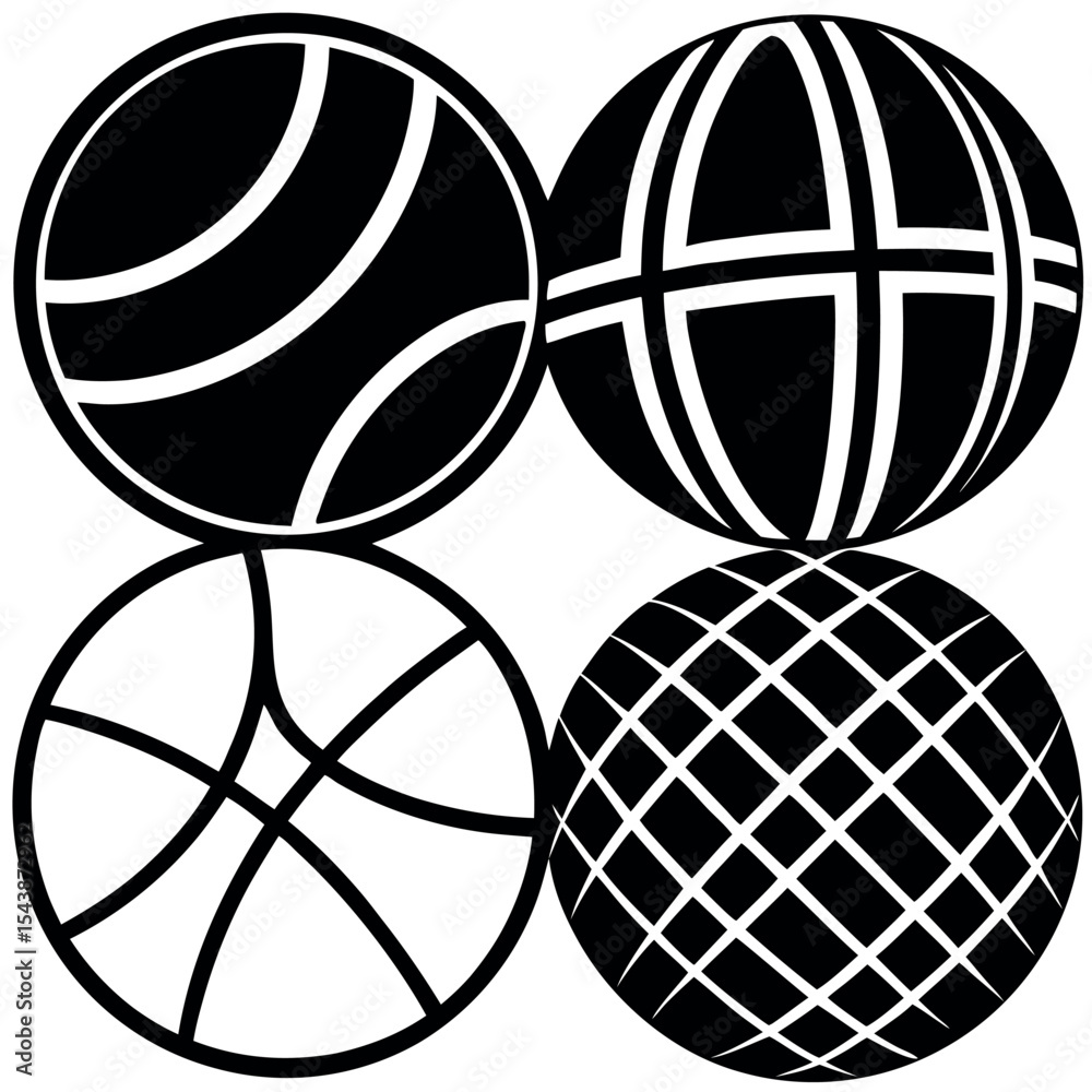 Obraz premium Four abstract balls pattern isolated on white background