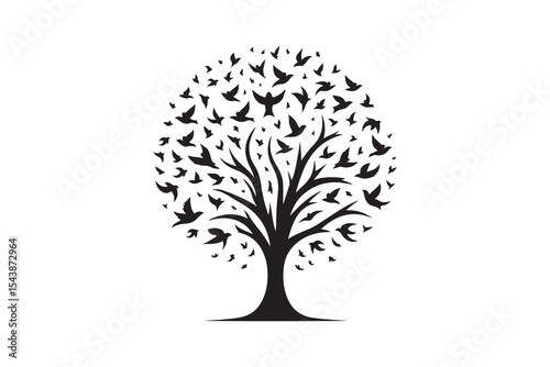 A tree silhouette where the branches form the shape