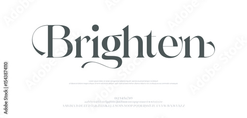 Brighten Modern luxury beauty font alphabet logo. Typography beautiful minimal elegant classic letter serif fonts fashion wedding vintage retro logos. vector illustration

