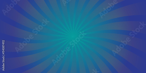 Abstract glowing blue sunburst background Retro vintage horizontal background for presentation, banner, poster, flyer, sales. Modern pop art poster for summer and spring