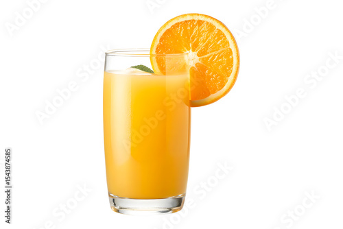 fresh orange juice on transparent background