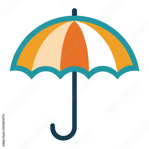 Umbrella icon with curved handle