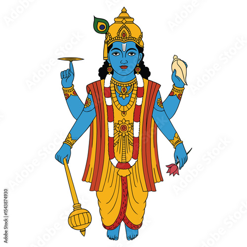 Lord Vishnu with Attributes
